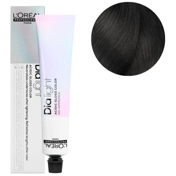 Coloration Dia Light n°4 châtain L'Oréal Professionnel 50ML Coloration Dia Light N°4 Châtain L'Oréal Professionnel 50ML -Produits Capillaires coloration dia light n4 chatain l oreal professionnel 50ml