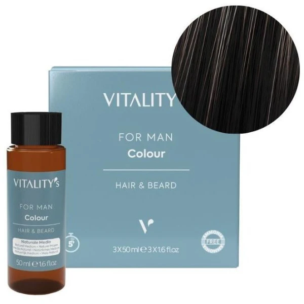Coloration For Man naturel foncé cheveux & barbe Vitality's 3x50ML Coloration For Man Naturel Foncé Cheveux & Barbe Vitality's 3x50ML -Produits Capillaires coloration for man naturel fonce cheveux barbe vitality s