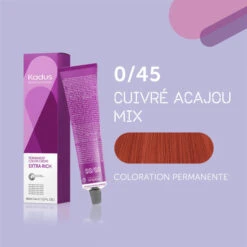 Coloration Permanente 0/45 Cuivré Acajou Mix Kadus 60ML -Produits Capillaires coloration permanente 045 cuivre acajou mix kadus 60ml 2