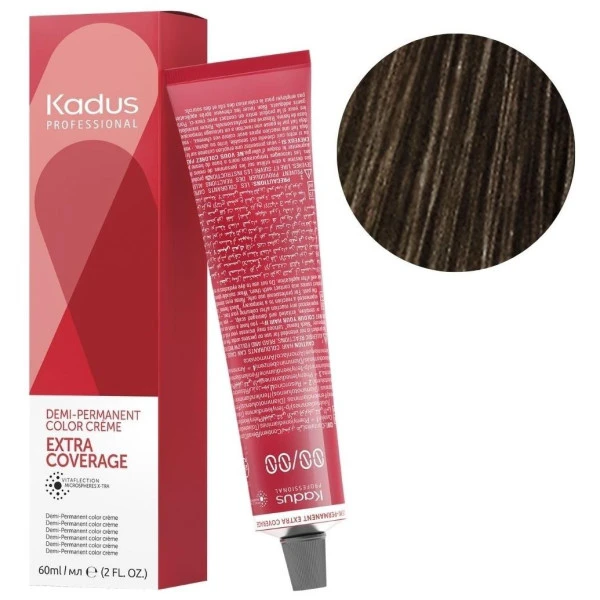Coloration semi-permanente extra coverage 4/07 châtain naturel marron Kadus 60ML Coloration Semi-permanente Extra Coverage 4/07 Châtain Naturel Marron Kadus 60ML -Produits Capillaires coloration semi permanente extra coverage 407 chatain naturel marron kadus 60ml