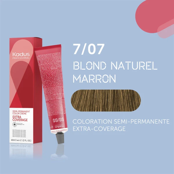 Coloration semi-permanente extra Coverage 7/07 blond naturel marron Kadus 60ML Coloration Semi-permanente Extra Coverage 7/07 Blond Naturel Marron Kadus 60ML -Produits Capillaires coloration semi permanente extra coverage 707 blond naturel marron kadus 60ml 2