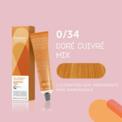 Coloration Semi-permanente Sans Ammoniaque 0/34 Doré Cuivré Mix Kadus 60ML -Produits Capillaires coloration semi permanente sans ammoniaque 034 kadus 60ml 2