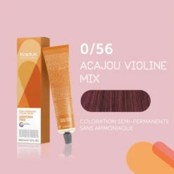 Coloration Semi-permanente Sans Ammoniaque 0/56 Acajou Violine Intense Kadus 60ML -Produits Capillaires coloration semi permanente sans ammoniaque 056 acajou violine intense kadus 60ml 2