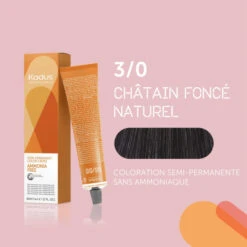 Coloration Semi-permanente Sans Ammoniaque 3/0 Châtain Foncé Naturel Kadus 60ML -Produits Capillaires coloration semi permanente sans ammoniaque 30 chatain fonce naturel kadus 60ml 2