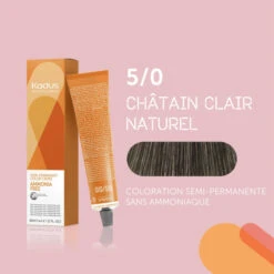 Coloration Semi-permanente Sans Ammoniaque 5/0 Châtain Clair Naturel Kadus 60ML 2 Coloration Semi-permanente Sans Ammoniaque 5/0 Châtain Clair Naturel Kadus 60ML -Produits Capillaires coloration semi permanente sans ammoniaque 50 chatain clair naturel kadus 60ml 2