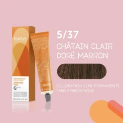 Coloration Semi-permanente Sans Ammoniaque 5/37 Châtain Clair Marron Doré Kadus 60ML 2 Coloration Semi-permanente Sans Ammoniaque 5/37 Châtain Clair Marron Doré Kadus 60ML -Produits Capillaires coloration semi permanente sans ammoniaque 537 chatain clair marron dore kadus 60ml 2