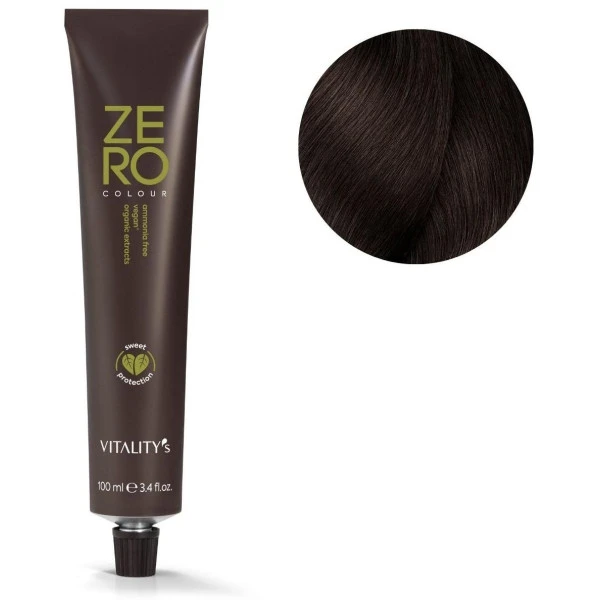 Coloration Zero n°4/9 chatain marron Vitality's 100ML Coloration Zero N°4/9 Chatain Marron Vitality's 100ML -Produits Capillaires coloration vegane zero n49 chatain marron vitalitys 100ml