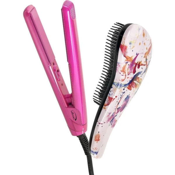 Pack Mini lisseur Ultron + Brosse D-méli-mélo summer splash Pack Mini Lisseur Ultron + Brosse D-méli-mélo Summer Splash -Produits Capillaires pack mini lisseur ultron brosse d meli melo summer splash