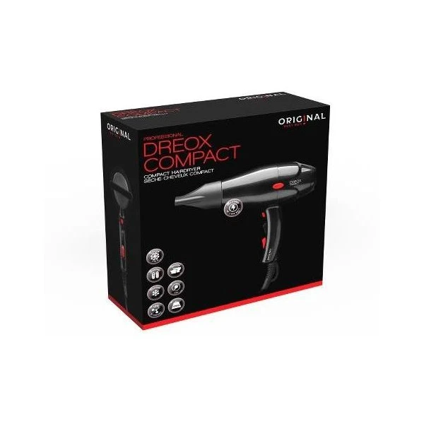 Sèche-Cheveux Dréox Compact Noir Professionnel 2000W Sèche-Cheveux Dréox Compact Noir Professionnel 2000W -Produits Capillaires seche cheveux dreox compact noir professionnel 2000w 3