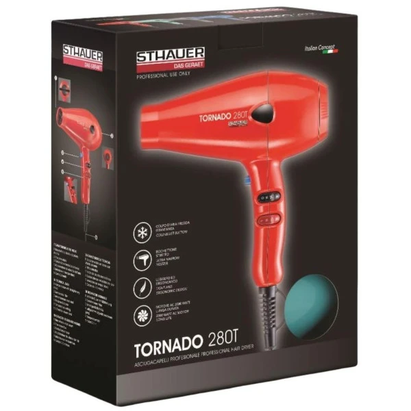 Sèche-cheveux professionnel Rouge Tornado STHAUER 2000 Watts Sèche-cheveux Professionnel Rouge Tornado STHAUER 2000 Watts -Produits Capillaires seche cheveux professionnel rouge tornado sthauer 2000 watts 1