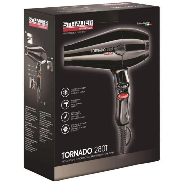 Sèche-cheveux professionnel Tornado Noir 280t STHAUER 2000 Watts Sèche-cheveux Professionnel Tornado Noir 280t STHAUER 2000 Watts -Produits Capillaires seche cheveux professionnel tornado noir 280t sthauer 2000 watts 1